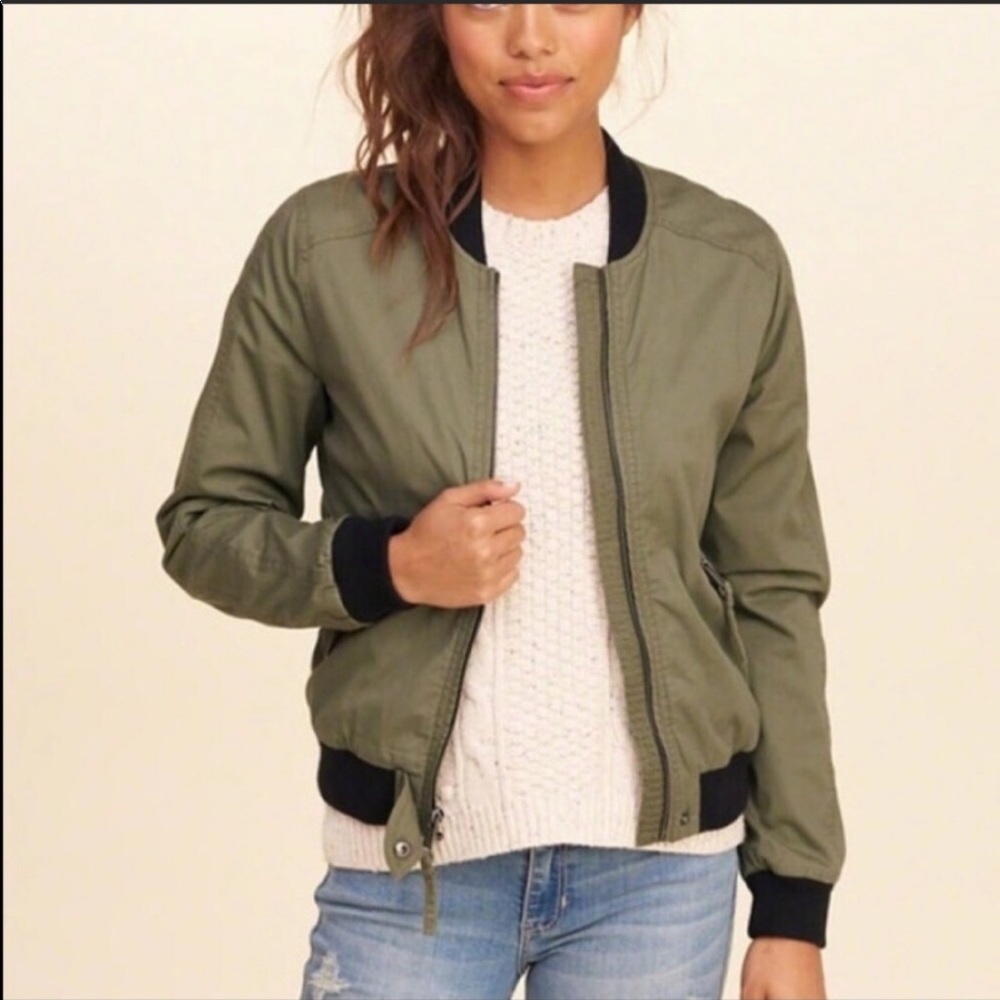 Hollister Green Bomber Jacket